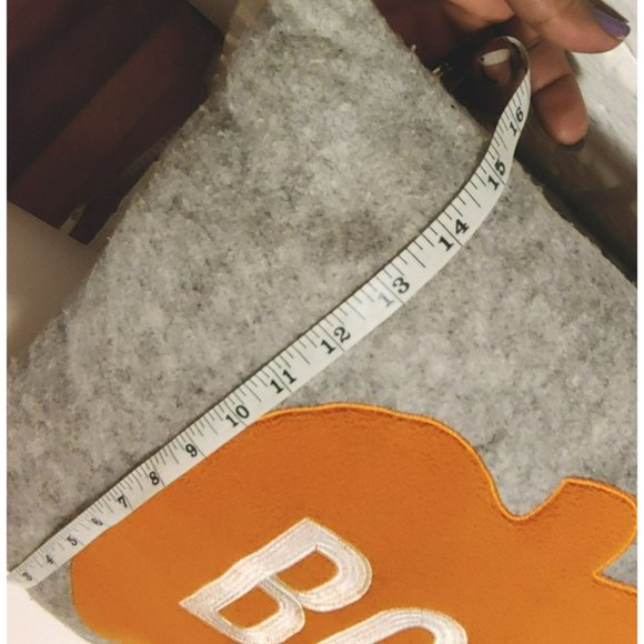 Happy Halloween Boo Pumpkin Pillow Gray and Orange Decorative Pillow - Picture 4 of 4